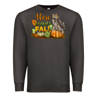 Smoke Here Comes Fall Owl Premium Sweatshirt - LillyAllenDesigns