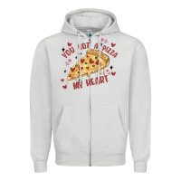 Dove Grey you got a pizza my heart Zipper Hoodie - MaliasSmallBusiness