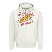 Oatmeal Heather you got a pizza my heart Zipper Hoodie - MaliasSmallBusiness
