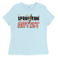 Baby Blue spray tan artist Ladies Tee - MaliasSmallBusiness