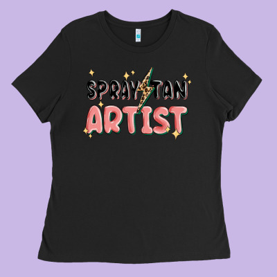 Ladies Tee spray tan artist