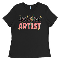 Black spray tan artist Ladies Tee - MaliasSmallBusiness