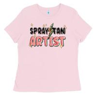 Bubblegum Pink spray tan artist Ladies Tee - MaliasSmallBusiness