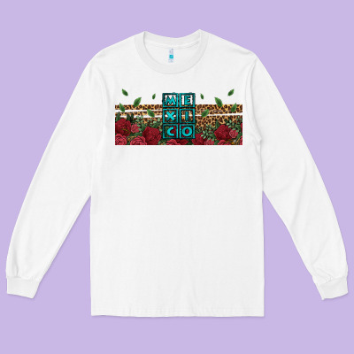 Mexico With Roses Long Sleeve Tee Designed By Jasminsmagicworld