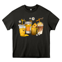 Asphalt coffee cups bumble bee Heavy Core Tee - texasbilliewilder