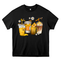 Black coffee cups bumble bee Heavy Core Tee - texasbilliewilder