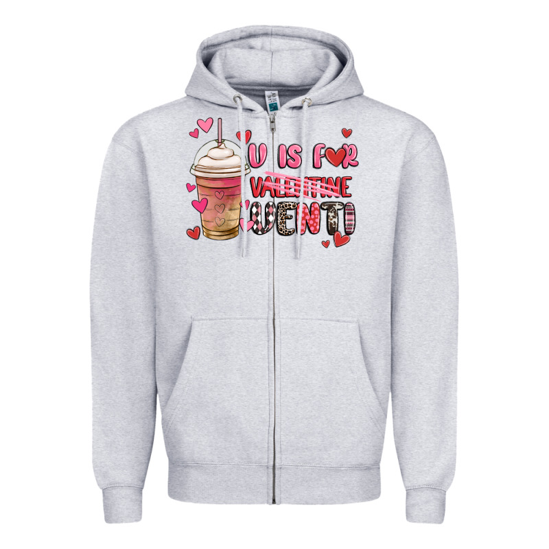 V Is For Valentine Venti Coffee Cup Zipper Hoodie by MaliasSmallBusiness | Teevron