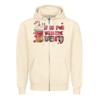 Sandshell v is for valentine venti coffee cup Zipper Hoodie - MaliasSmallBusiness