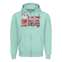 Seafoam v is for valentine venti coffee cup Zipper Hoodie - MaliasSmallBusiness