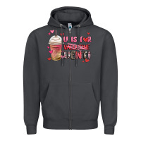 Smoke v is for valentine venti coffee cup Zipper Hoodie - MaliasSmallBusiness