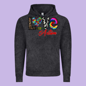 Love Autism Vintage Hoodie Designed By Cowhidedigitalart