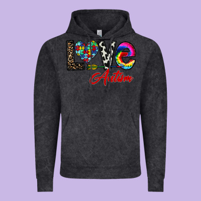 Love Autism Vintage Hoodie Designed By Cowhidedigitalart