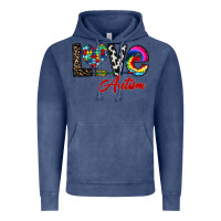 Vintage Denim love autism Vintage Hoodie - CowhideDigitalArt