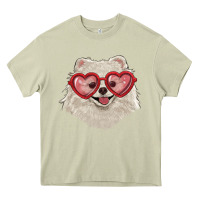Mossy white pomeranian with love glasses Heavy Core Tee - RanaPortraitStore