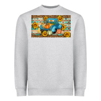 Heather Grey Fall truck sunflowers Heavyweight Sweatshirt - Artiststas