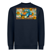 Navy Fall truck sunflowers Heavyweight Sweatshirt - Artiststas