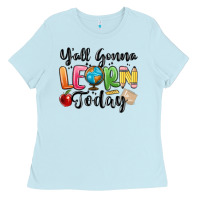 Baby Blue yall gonna learn today Ladies Tee - MaliasSmallBusiness