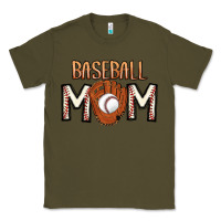 Army Green Baseball Mom Classic Tee - CowhideDigitalArt