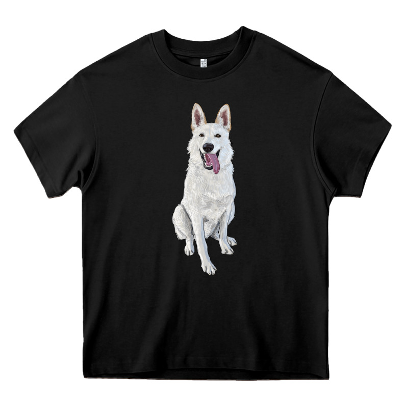 Hand Drawing White Shepherd Heavy Core Tee by RanaPortraitStore | Teevron