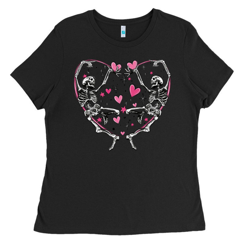 Valentines Day Skeleton Ladies Tee by MaliasSmallBusiness | Teevron