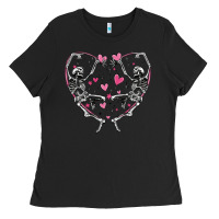 Black valentines day skeleton Ladies Tee - MaliasSmallBusiness