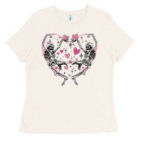 Bone valentines day skeleton Ladies Tee - MaliasSmallBusiness