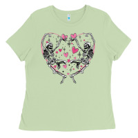 Matcha valentines day skeleton Ladies Tee - MaliasSmallBusiness