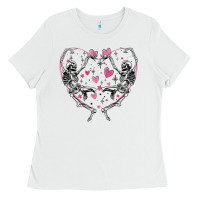 White valentines day skeleton Ladies Tee - MaliasSmallBusiness