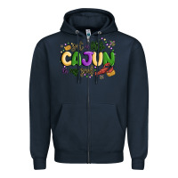 Navy got a little cajun in my soul Zipper Hoodie - MaliasSmallBusiness