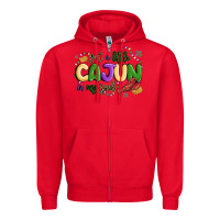 Red got a little cajun in my soul Zipper Hoodie - MaliasSmallBusiness