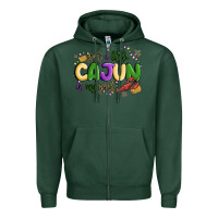Sports Green got a little cajun in my soul Zipper Hoodie - MaliasSmallBusiness