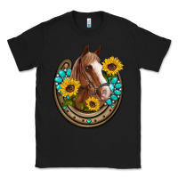 Black western horseshoe horse sunflowers gemstone Classic Tee - Artiststas