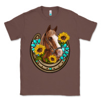 Chestnut western horseshoe horse sunflowers gemstone Classic Tee - Artiststas