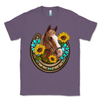 Lavender western horseshoe horse sunflowers gemstone Classic Tee - Artiststas