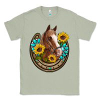 Matcha western horseshoe horse sunflowers gemstone Classic Tee - Artiststas