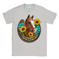 Moon Dust western horseshoe horse sunflowers gemstone Classic Tee - Artiststas