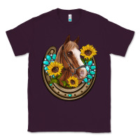 Plum western horseshoe horse sunflowers gemstone Classic Tee - Artiststas