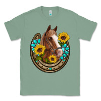 Sage western horseshoe horse sunflowers gemstone Classic Tee - Artiststas