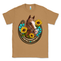 Toasted Coconut western horseshoe horse sunflowers gemstone Classic Tee - Artiststas