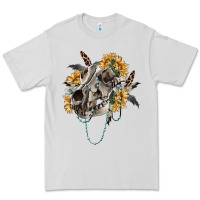 Dove Grey Boho wolf skull Premium Tee - RanaPortraitStore