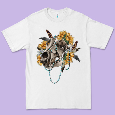 Premium Tee Boho wolf skull