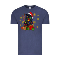 Vintage Denim black cat meowy christmas Vintage Tee - AdoDesignShop