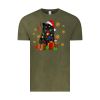 Vintage Olive black cat meowy christmas Vintage Tee - AdoDesignShop