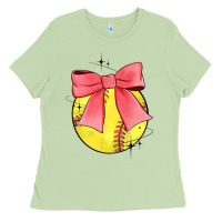 Matcha coquette softball bow Ladies Tee - JahusDesignShop