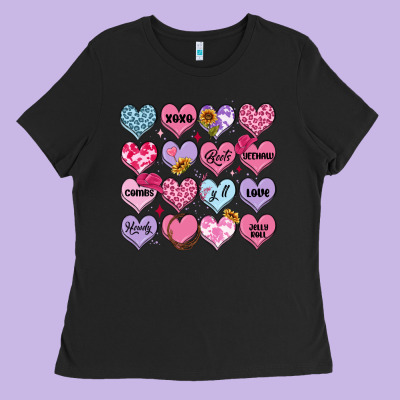 Ladies Tee valentines candy hearts