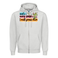 Dove Grey and in every season i will praise him Zipper Hoodie - MaliasSmallBusiness