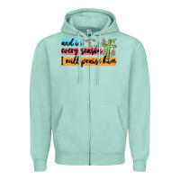 Seafoam and in every season i will praise him Zipper Hoodie - MaliasSmallBusiness