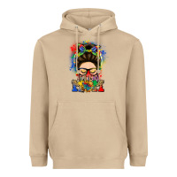 Mushroom autism mom messy bun Heavyweight Hoodie - LillyAllenDesigns