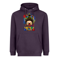 Plum autism mom messy bun Heavyweight Hoodie - LillyAllenDesigns