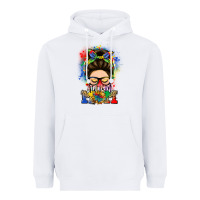 White autism mom messy bun Heavyweight Hoodie - LillyAllenDesigns